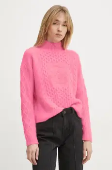 FROM FUTURE pulover de casmir culoarea roz, cu turtleneck, WPM02150 imagine