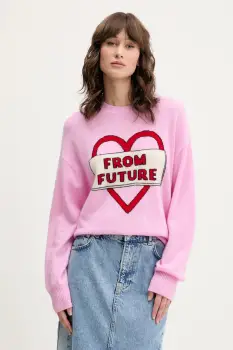 FROM FUTURE pulover de casmir culoarea roz, light, WPR02644 imagine