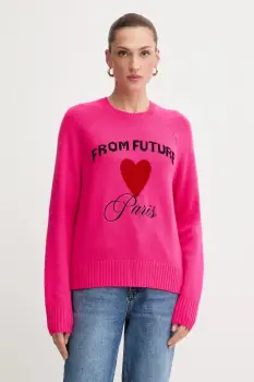 FROM FUTURE pulover de casmir culoarea roz, light, WPR03340 imagine