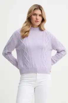 FROM FUTURE pulover de casmir culoarea violet, light, cu turtleneck, WPR02259 imagine