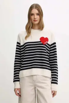 FROM FUTURE pulover de lana culoarea bej, light, WPR03378 imagine