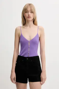 FROM FUTURE tricou de lana culoarea violet, WTO02691 imagine