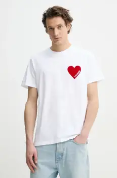 FROM FUTURE tricou din bumbac barbati, culoarea alb, cu imprimeu, MTS00830 imagine