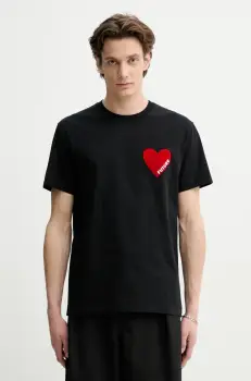 FROM FUTURE tricou din bumbac barbati, culoarea negru, cu imprimeu, MTS00830 imagine