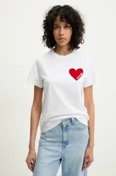 FROM FUTURE tricou din bumbac femei, culoarea alb, WTS00829 imagine