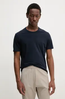 FROM FUTURE tricou reversibil din bumbac barbati, culoarea albastru marin, neted, MTS00225 imagine