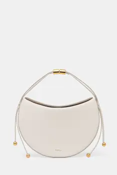 Furla Geanta Croissant de dama din piele Moonstone M Shoulder Bag imagine