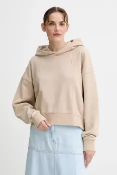 G-Star hanorac de bumbac culoarea bej, cu gluga, uni, D27726.D969 imagine