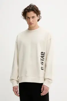 G-Star hanorac de bumbac culoarea bej, cu imprimeu, D27096.E124 imagine