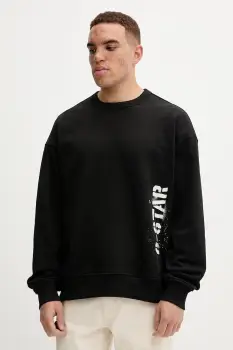 G-Star hanorac de bumbac culoarea negru, cu imprimeu, D27096.E124 imagine