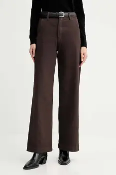 G-Star pantaloni de bumbac culoarea maro, lat, high waist, D26432.E078 imagine