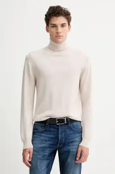 G-Star pulover de lana culoarea bej, cu guler, D27706.B692 imagine