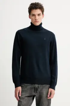 G-Star pulover de lana culoarea bleumarin, cu guler, D27706.B692 imagine