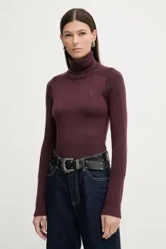 G-Star pulover de lana culoarea bordo, light, cu guler, D27713.B692 imagine