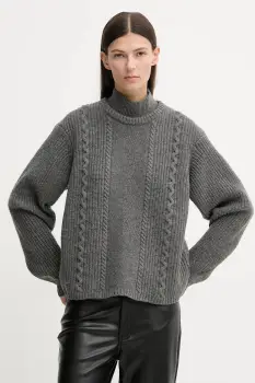 G-Star pulover de lana culoarea gri, calduros, cu guler, D27730.D770 imagine