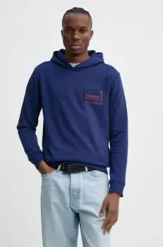 G-Star Raw bluza barbati, culoarea albastru marin, cu gluga, cu imprimeu, D25442-D797 imagine