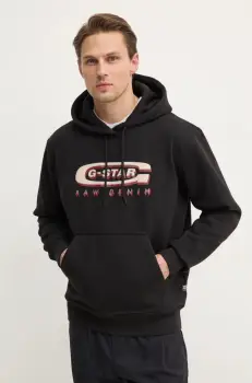 G-Star Raw bluza barbati, culoarea negru, cu gluga, cu imprimeu, D26347-D733 imagine