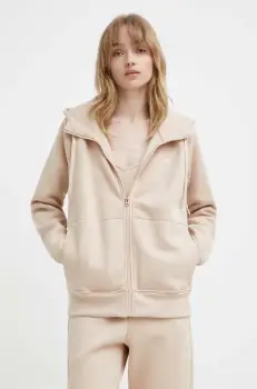 G-Star Raw bluza femei, culoarea bej, cu gluga, neted imagine