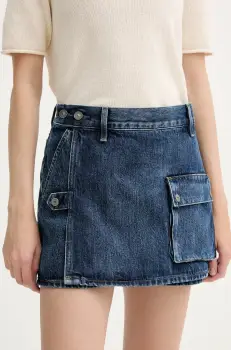 G-Star Raw fusta si pantaloni denim culoarea bleumarin, uni, high waist, D26173-D788 imagine