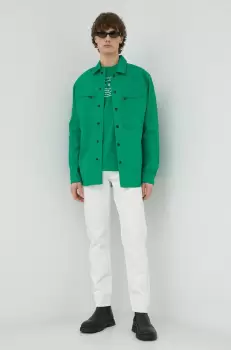 G-Star Raw geaca barbati, culoarea verde, de tranzitie, oversize imagine