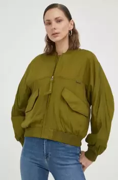 G-Star Raw geaca bomber femei, culoarea verde, de tranzitie imagine