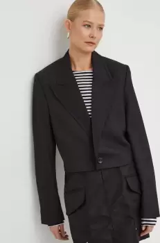 G-Star Raw geaca de lana culoarea negru, un singur rand de nasturi, neted imagine