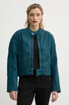 G-Star Raw geaca femei, culoarea turcoaz, de tranzitie, D25184-D436 imagine