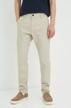 G-Star Raw pantaloni barbati, culoarea bej, cu fason chinos imagine