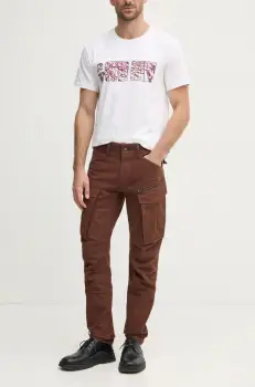 G-Star Raw pantaloni de bumbac culoarea maro, cu fason cargo, D02190-D752 imagine