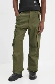 G-Star Raw pantaloni de bumbac culoarea verde, drept, D25224-D752 imagine