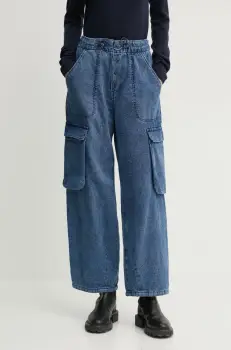 G-Star Raw pantaloni de bumbac drept, high waist, D25321-D759 imagine