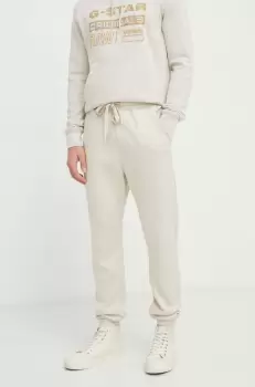 G-Star Raw pantaloni de trening culoarea bej, neted imagine