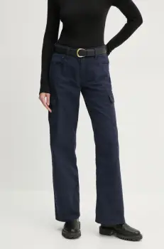 G-Star Raw pantaloni femei, culoarea albastru marin, drept, medium waist, D24673-D388 imagine
