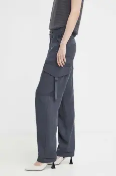 G-Star Raw pantaloni femei, culoarea gri, fason cargo, high waist, D24598-D521 imagine