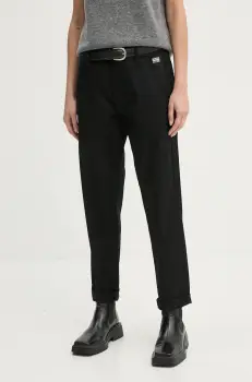 G-Star Raw pantaloni femei, culoarea negru, fason chinos, medium waist, D25257-C105 imagine