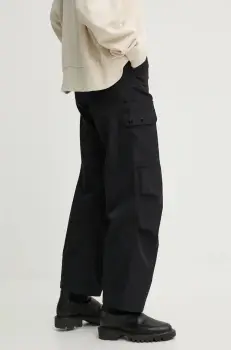 G-Star Raw pantaloni femei, culoarea negru, lat, high waist, D25254-D517 imagine