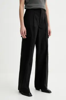 G-Star Raw pantaloni femei, culoarea negru, lat, high waist, D26036-D909 imagine