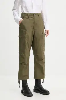 G-Star Raw pantaloni femei, culoarea verde, lat, high waist, D25251-D387 imagine