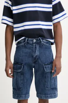 G-Star Raw pantaloni scurti jeans barbati, culoarea bleumarin, D26528-D788 imagine