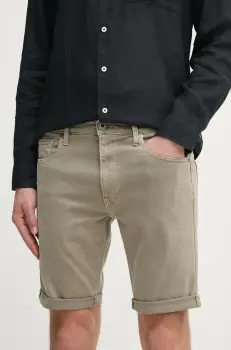 G-Star Raw pantaloni scurti jeans barbati, culoarea gri imagine