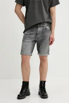 G-Star Raw pantaloni scurti jeans culoarea gri imagine