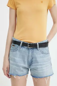 G-Star Raw pantaloni scurti jeans femei, neted, high waist imagine