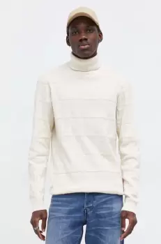 G-Star Raw pulover barbati, culoarea bej, cu guler imagine