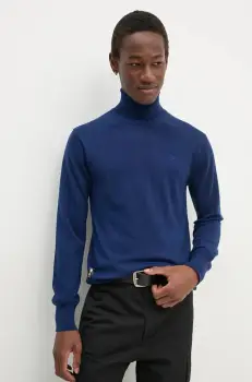 G-Star Raw pulover de lana barbati, culoarea albastru marin, light, cu guler, D25177-D847 imagine