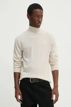 G-Star Raw pulover de lana barbati, culoarea bej, light, cu guler, D25177-D847 imagine