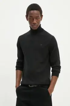 G-Star Raw pulover de lana barbati, culoarea negru, light, cu guler, D25177-D847 imagine