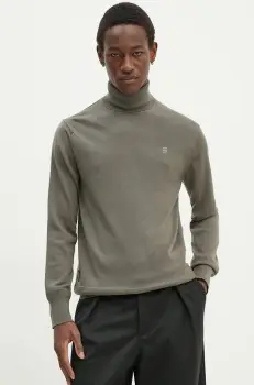 G-Star Raw pulover de lana barbati, culoarea verde, light, cu guler, D25177-D847 imagine