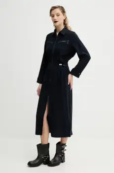 G-Star Raw rochie culoarea negru, midi, evazati, D24267-D522 imagine