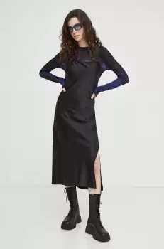 G-Star Raw rochie culoarea negru, midi, mulata imagine