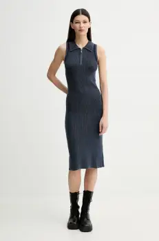 G-Star Raw rochie din bumbac culoarea albastru marin, mini, mulata, D25850-E132 imagine